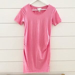 H&M MAMA Cotton Jersey Dress Pink Size S